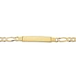 14K Yellow Gold Figaro Chain Engravable ID Bracelet - 8 inches