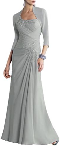 CCHAPPINESS Women's Chiffon Mother of the Bride Dress with Jacket