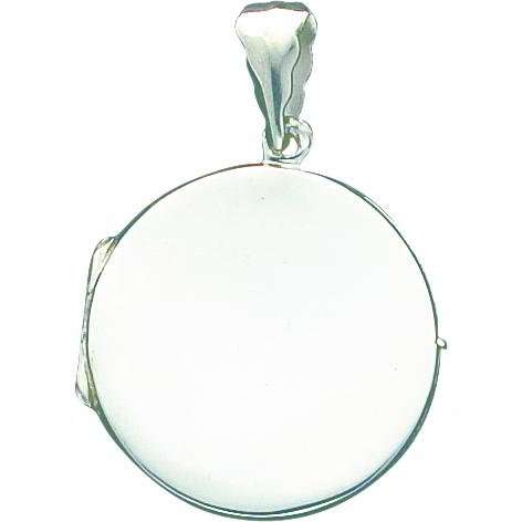 Sterling Silver Round Locket Pendant Jewelry 39mm