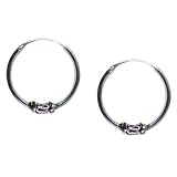 12mm Bali Hoop Earrings Sterling Silver
