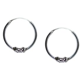 12mm Bali Hoop Earrings Sterling Silver by 