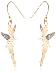 Disney Tinkerbell 10kt Gold Glitter Wing Girls Hanging Earrings