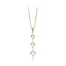 3 Square Shaped Cubic Zirconia (Created) Slide Pendant in 14K Yellow Gold with Chain