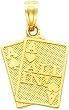 14K Gold Ace of Hearts & Spades All In Cards Charm