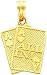 14K Gold Ace of Hearts & Spades All In Cards Charm