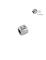 Sterling Silver Libra-The Scales Square Bead
