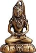 ShalinCraft God Shiva Brass Statue Scultpure in Meditation Posture 3.75" x 2" x 5" (mst050)