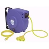 Buy 40 Ft. Retractable Cord Reel with Triple Tap Wall Mountable; Spring-loaded... by Chicago