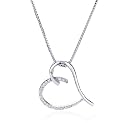 Sterling Silver & Diamond Heart Pendant with 18" Box Chain