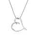 Sterling Silver & Diamond Heart Pendant with 18" Box Chain