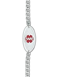 0.925 Sterling Silver Medical Alert ID Bracelet
