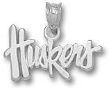 Nebraska Cornhuskers Solid Sterling Silver ''HUSKERS'' 3/8'' Pendant