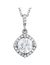 14K White-Gold 1 1/6CTW Dia 18 Inch Necklace by US Gems