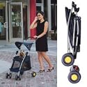 Kyjen Outward Hound Walk 'n Roll Pet Stroller, Navy Blue