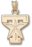 Texas A&M Aggies Solid 10K Gold ''T'' Star Logo 5/8'' Pendant