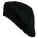 WIDE CABLE TWISTED KNIT BLACK TAMI FRENCH BERET