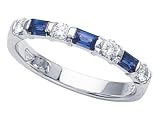 0.75 cts Genuine Sapphire Band - Platinum, 18kt White or Yellow Gold FREE GIFT BAG!