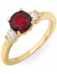 1.75 Ct Natural Ruby and Diamond Ring 14k Gold