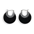 Oxidized Black Onyx Hoop Earrings