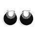 Oxidized Black Onyx Hoop Earrings