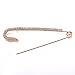 Safety Pin Movement - Rhodium Plated Large Safety Pin Jewelry - Unique Punk Chic Brooch Style Pin - Catch Scarf or Lapel - Candy Cane Shape Rose Gold with Crystals
