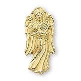 The Perfect 14K Yellow Gold Angel with Harp Pin - 14X6MM