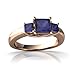 14k Rose Gold Square Genuine Sapphire Trellis Ring