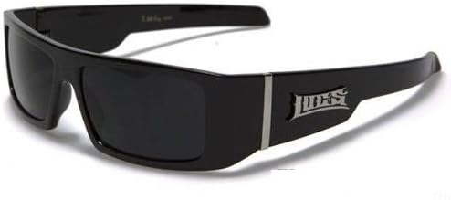 Mens Square Frame Gangster Skull Shades OG Locs Super Dark Lens Black Sunglasses Black