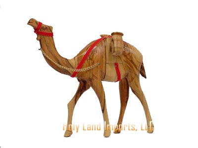 Olive Wood Camel With Water Jars (10