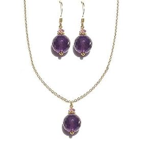 Royal - Amethyst Necklace and Earrings Set