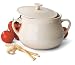 Kitchen & Housewares : Mayfair & Jackson 5072bg 4 Quart Stoneware Bean Pot with Lid Natural