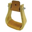 Wooden Western Roping Stirrups with Leather&nbsp;Tread