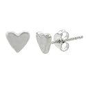Sterling Silver Small Heart Love Valentine's Day Mini Kid Stud Earrings