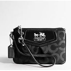 Coach Madison Op Art Signature Wristlet Bag Case for IPOD 43262 Black