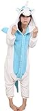 WOWcosplay Cosplay Halloween Romper Costume Party Pajamas Unisex Kigurumi Blue Unicorn L
