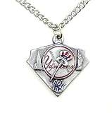 New York Yankees Chain Necklace & Enameled Pewter Pendant - MLB Baseball Fan Shop Sports Team Merchandise