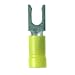 Panduit PV10-6LF-L Locking Fork Terminal, Vinyl Insulated, Funnel Entry, 12 - 10 AWG Wire Range, #6 Stud Size, Yellow, 0.04" Stock Thickness, 0.225" Max Insulation, 0.30" Terminal Width, 1.03" Terminal Length, 0.23" Center Hole Diameter (Pack of 50)