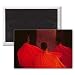 Four Monks (oil on canvas) by Lincoln.. - 3x2 inch Fridge Magnet - large magnetic button - Magnet