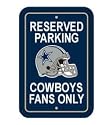 Dallas Cowboys Plastic Reserved Parking Sign "Reserved Parking: Cowboys Fans Only"