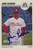 John Escobar, Reading Phillies - Phillies Affiliate Autographed Card