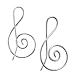 316L Surgical Steel Musical Note Earrings - 16g (1.2mm)