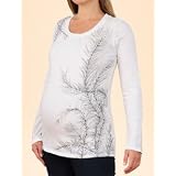 A Pea in the Pod: Long Sleeve Scoop Neck Screen Print Maternity T Shirt by A Pea in the Pod