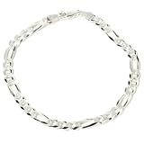 Sterling Silver 9 Men's Figaro Link Bracelet