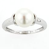 14-Karat White Gold Cultured Freshwater Pearl Ring (9mm)