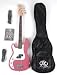 SX BG1K 3/4 LH BGMY Pink Left Handed Bass Guitar Package w/BA1565 AMP and Instructional DVD