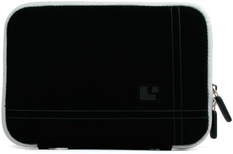 Black - Gray Trim Slim Protective Soft Neoprene Cover Carrying Case Sleeve with Extra Pocket // Fits Anywhere// For Amazon Kindle Fire Full Color 7" Multi-touch Display, Wi-Fi + Includes a Black Micro USB Data Sync Cable + Auxilary Cable ( AUX Connectivity ) + Adjustable HeadRest Car Mount Kit + High Quality Noice Reducer MP3 Handsfree Earbuds Earphones with Mic