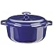 Kitchen & Housewares : Innova Color Cast Porcelain Enameled Cast Iron 5-Quart Round Dutch Oven, Blue