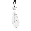 Ziovani Feather Truth Symbol w/ CZ Stainless Steel Pendant Necklace