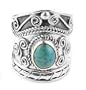 Wide Sterling Silver Turquoise Armor Band Ring(Sizes 5,6,7,8,9,10,11,12,13,14)