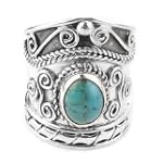 Wide Sterling Silver Turquoise Armor Band Ring(Sizes 5,6,7,8,9,10,11,12,13,14)